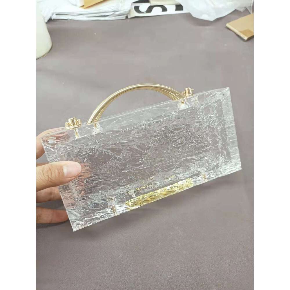 New Evening Ice Crack Transparent Acrylic Women's Handbag Shoulder Crossbody Bag