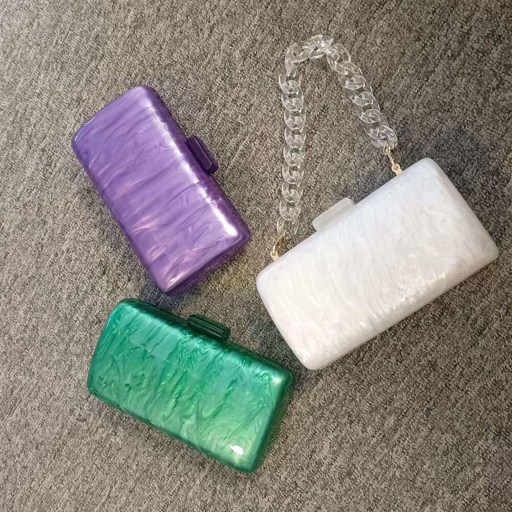 Wedding Banquet Small Single Shoulder Women's Crossbody New Fashion Summer Pearl Acrylic Colorful Press Bag