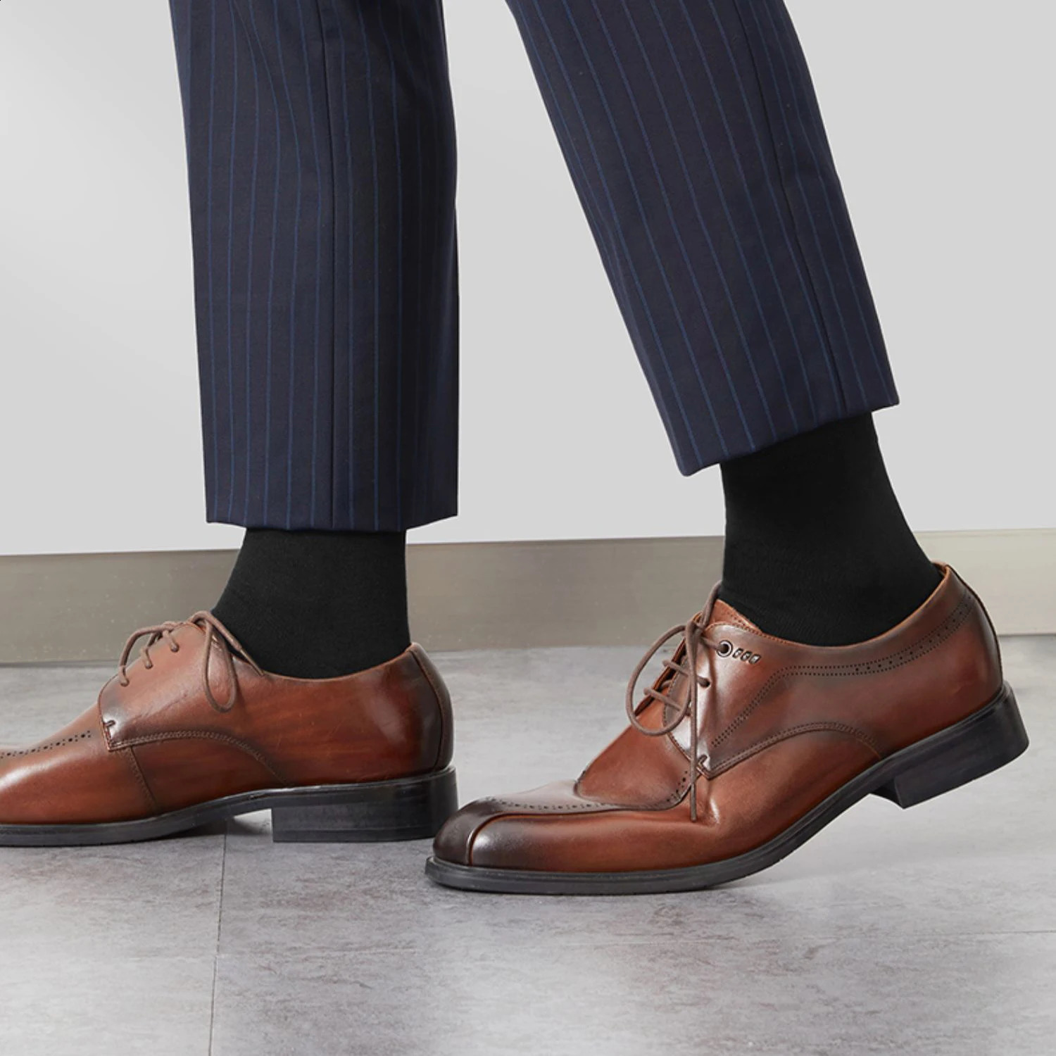 HSS 510 Pairs Mens Cotton Blend Socks Black Business Men Soft Breathable Summer Winter for Male Plus Size 6514 250805