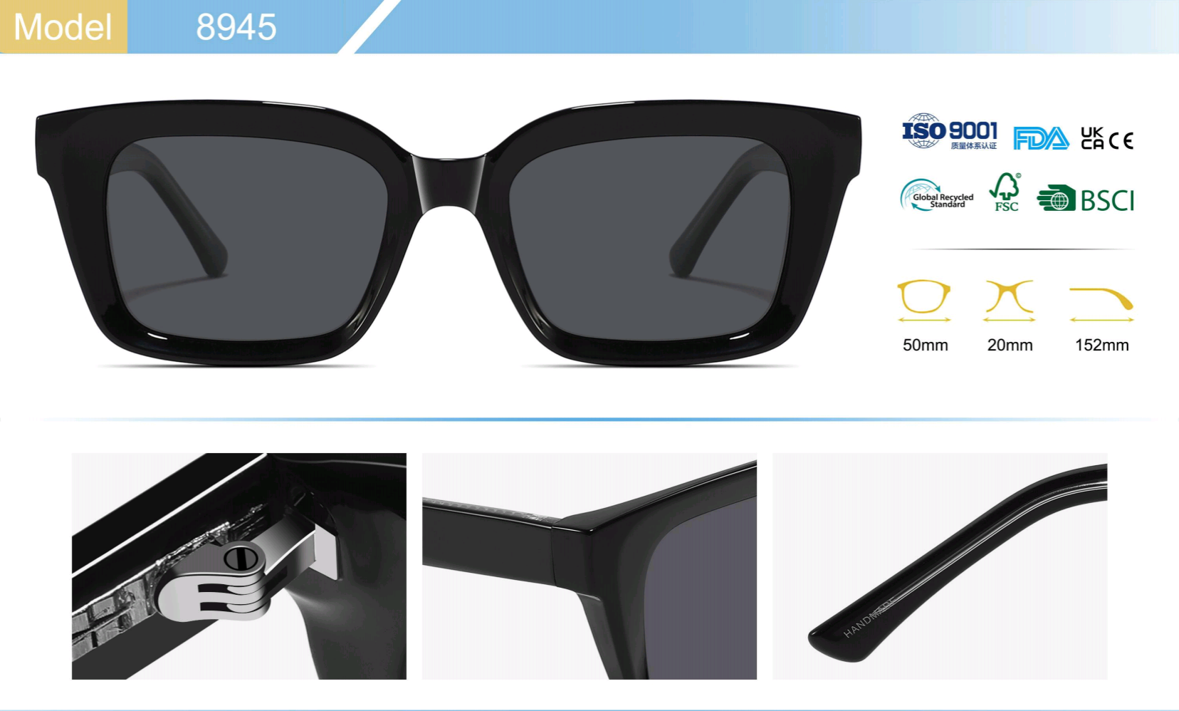 elegant Retro rectangular sunglasses high-quality magnesium alloy frames men women's UV400 protection scratch-resistant impact-resistant daily we