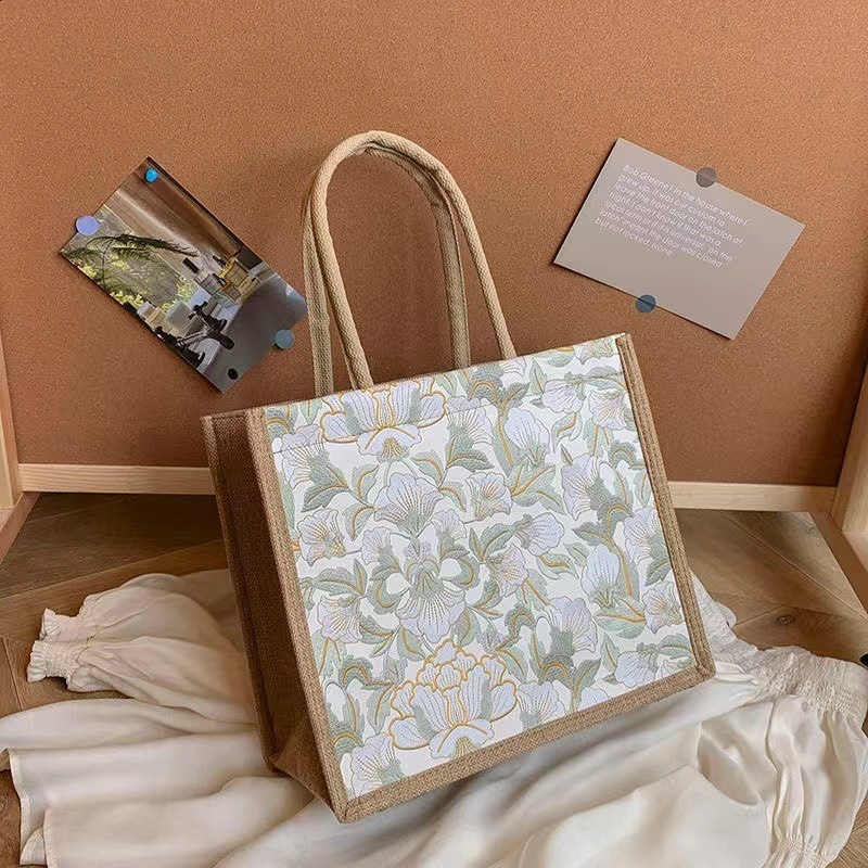 Stylish Floral Pattern Tote Handbag Trendy Satchel Large-capacity Bag With ZIPPER 240912