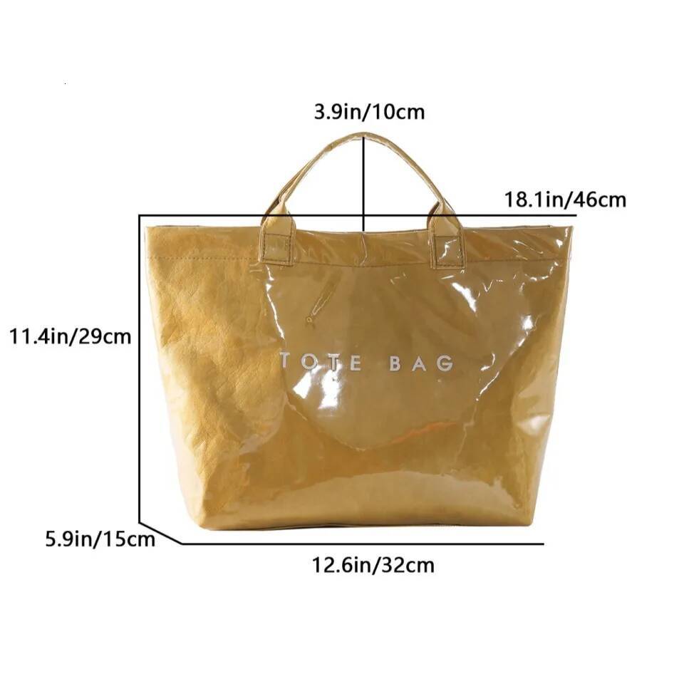 Top-Handle Casual Tote for Women Large Capacity Waterproof PVC Shopper Bag Travel Female Handbag Candy Color Sac New