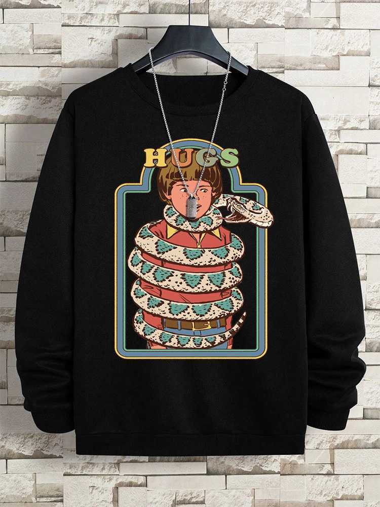 The Intimate Embrace Of Venomous Snakes Hoody Man Creativity Loose Hoodies Vintage O-Neck Sweatshirt Oversized Loose Clothing Y250811