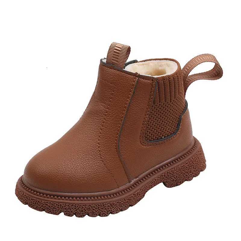 Winter Children Short Cotton Shoes Boys Girls Soft Sole Padded Snow Martin Boots Kids Non Slip Comfort Casual PU Leather Boots XJ250812