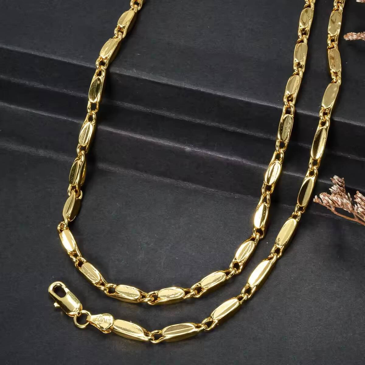 Custom Luxury Jewellery Italy 18k Gold Plated Copper Necklace and Bracelet Jewelry Sets Women
