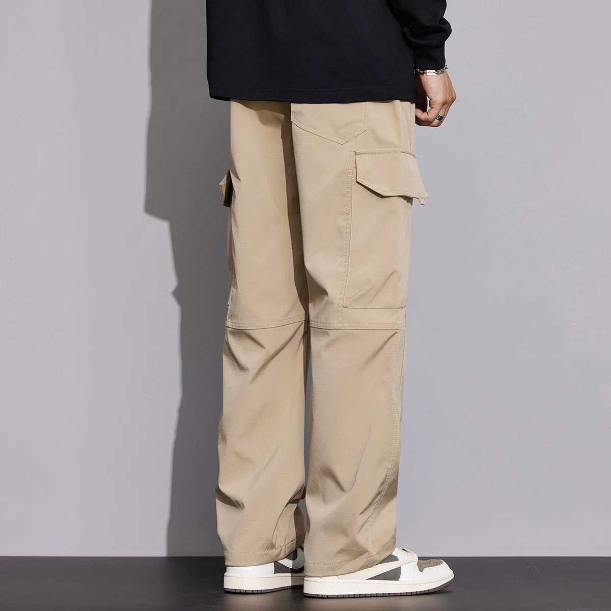 New in Tall Men Cargo Pants Elastic Waist Extra Long Length 115cm Male Waterproof Trousers Lengthened Slim Thin Leg 190cm 200 cm X250812