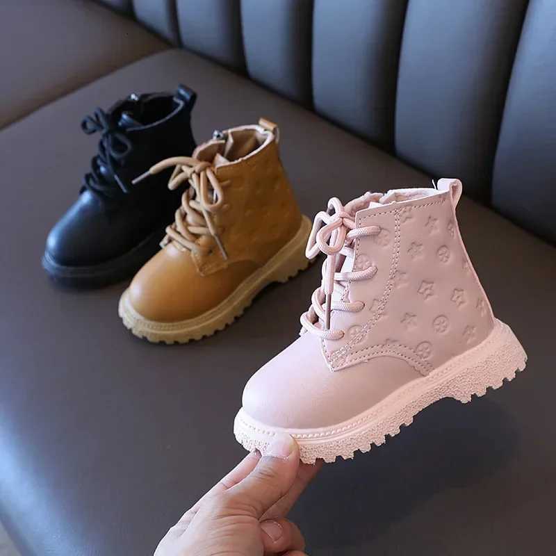 Girls Boots Autumn Winter Plush Children Boots Boys Girls Shoes Fashion Brand Soft Leather Warm Kids Boots XJ250812