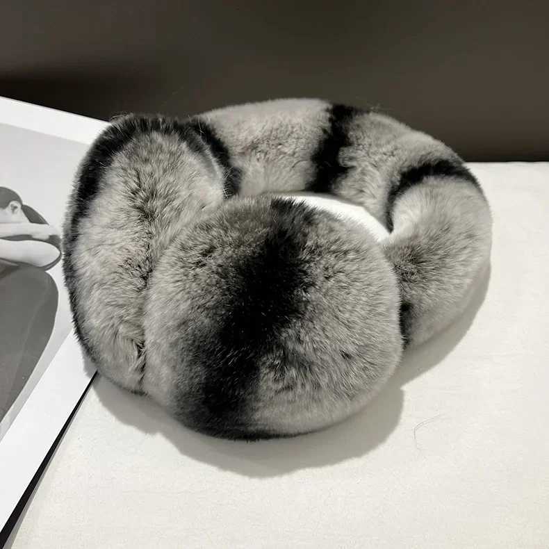 Real Rex Rabbit Fur Earmuffs for Women Winter Ear Warmers Soft Warm Furry Ear Muffs for Cold Weather XJ250812
