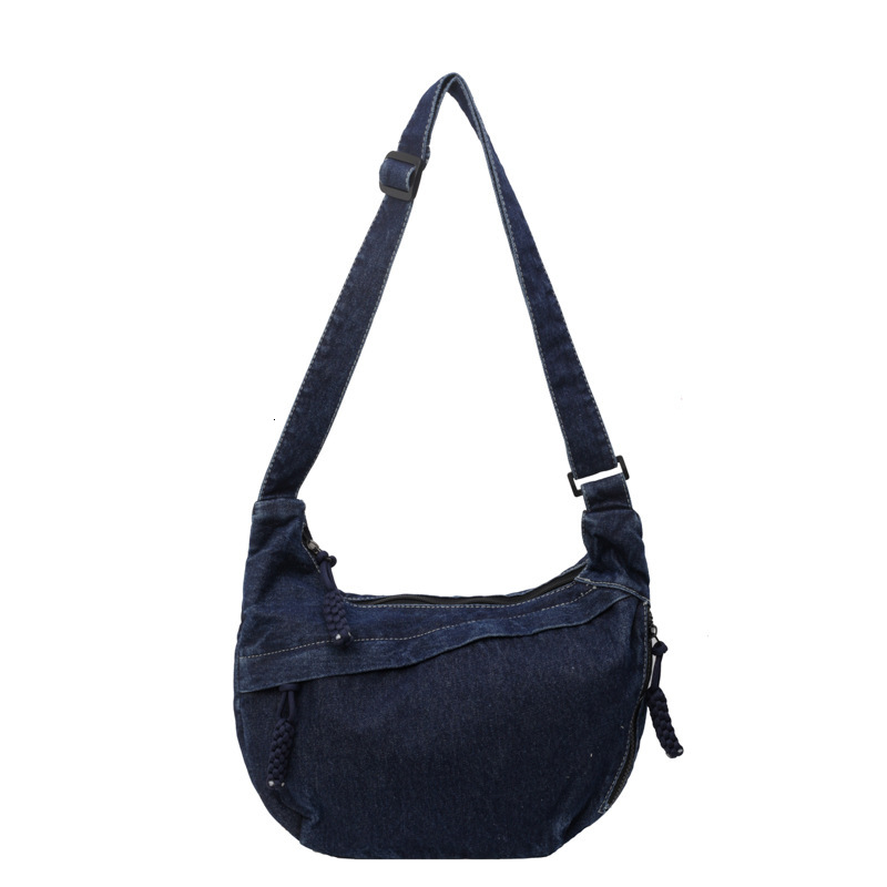 Denim New Fashion Versatile Single Shoulder Crossbody Commuter Large Capacity Dumpling Bag for Women