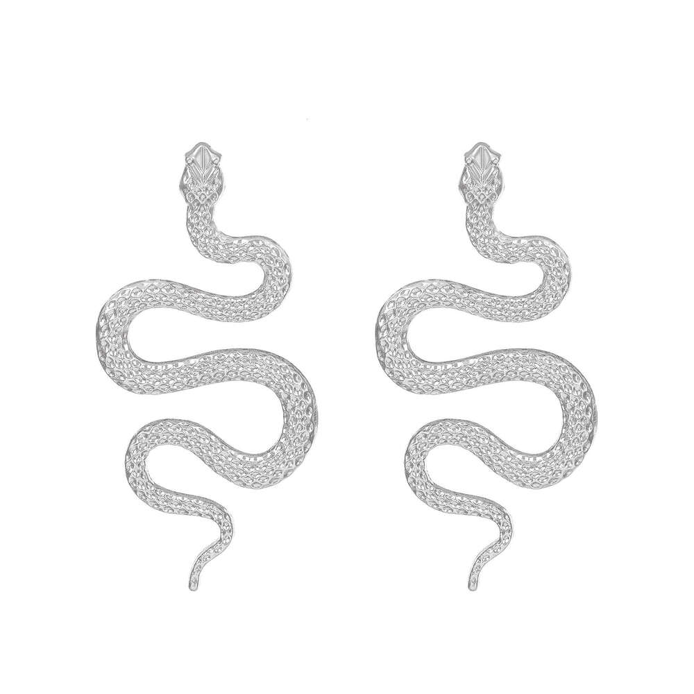 Exaggerated Three-Dimensional Fashion Punk Geometric Alloy Carved Animal Snake Stud Earrings