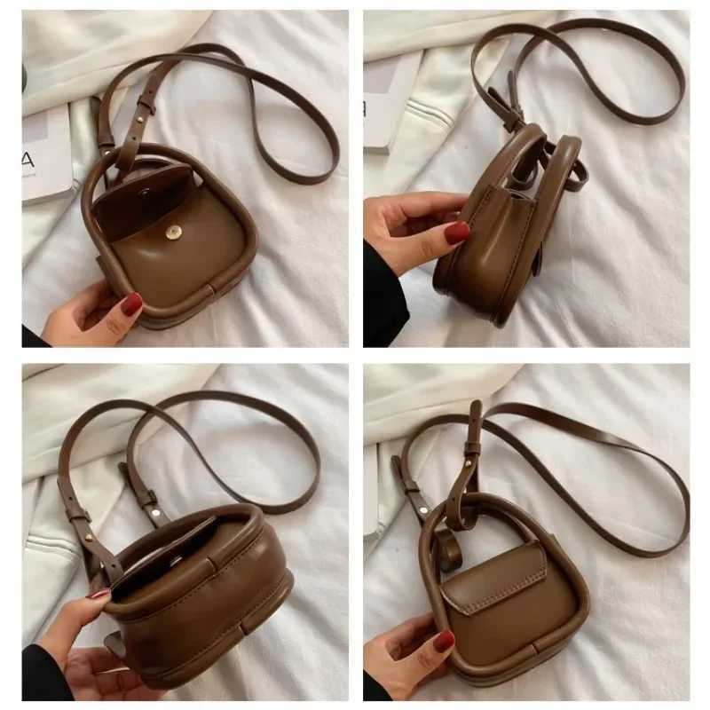 New Fashion Designer Mini Shoulder Bags Solid Color Black Brown PU Leather Crossbody Bags Earphone Lipstick Small Storage Bags Z250812