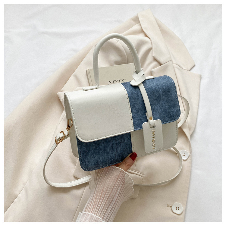 Patchwork Trendy Textured Fashion for Women Summer Simple New Small Square Casual Underarm Shoulder Bag ddmymarket