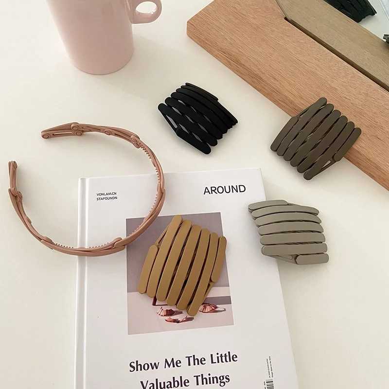 100% Portable Folding Hair Band Wen Morandi Color Non-Slip Band Korean Face Wash Hairband Girls Hair Accessories X250812