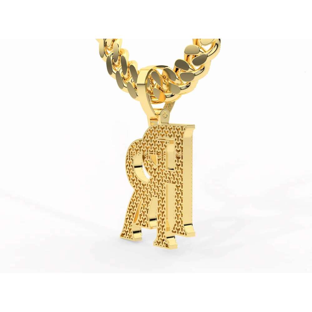 Men's Jewelry Pass Tester Hip Hop VVS Silicon Stone Charm Necklace Iced Sier Letter Name Pendant