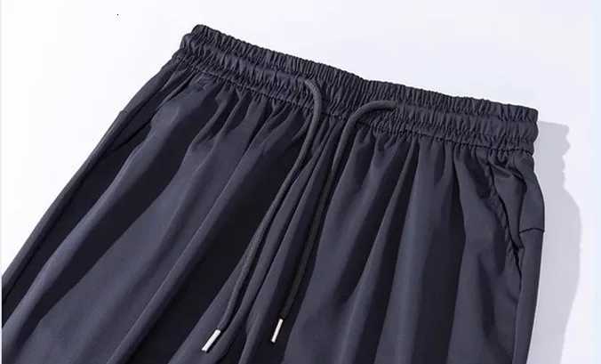 Highly Elastic Mens Summer Ice Silk Pants Thin Unisex Quick-dry Sports Trousers Blue and Black Casual Pant. W250812