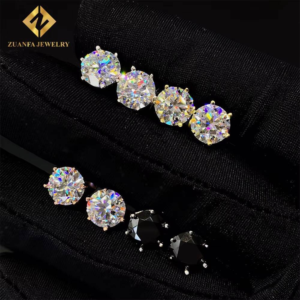 7.5mm Diamond 925 Sterling Silver VVS D Moissanite 6Prongs Ear Studs Pendant Necklace Men Women Jewelry Hip Hop Stud Earrings