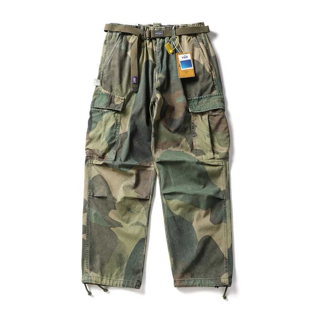 Men Top Quality Pure Cotton Camouflage Loose Casual Japanese Streetwear Fashion Wide Leg Track Cargo Pants Cityboy Baggy Trousers X250812