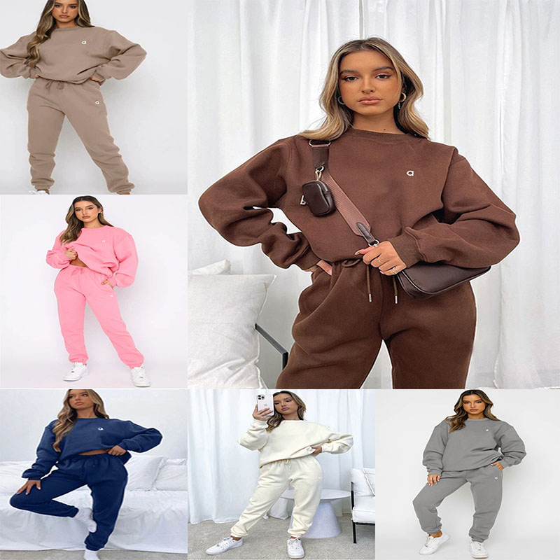 Designer Women's Tracksuits Womens Yoga Tracksuits Round Neck Pullover Letter Print Sweatshirt Sweatpants Set Fashion Casual Sports Jogging Suit