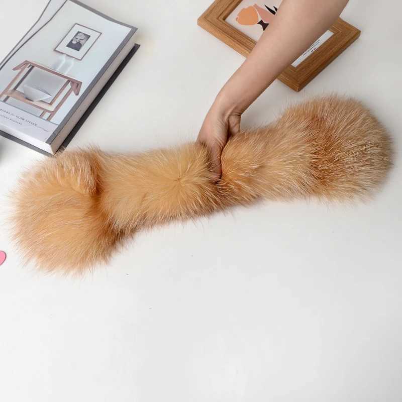 100% Winter Natural Real Fox Fur Earmuffs Plush Warm Decorate Women Cute Solid Ear Warmer Headphones Neck Warm Bib Scarf XJ250812