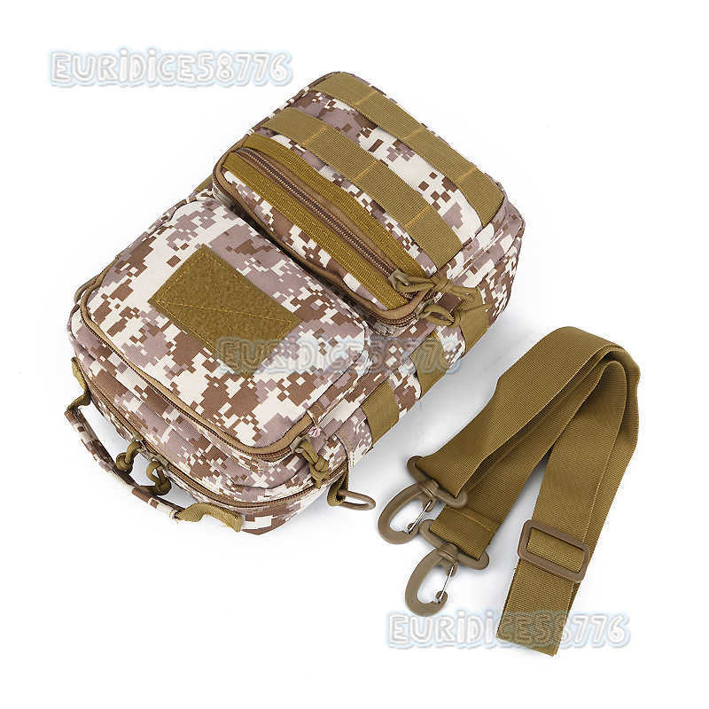 Camouflage Backpack Single Shoulder Messenger Bag Cross Bag Outdoor Mountaineering Anti Splash Bag Portable Leisure Fashion Tactical Bag H250811