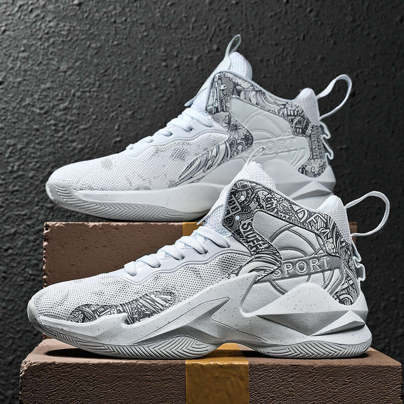 Free shipping Graffiti Mesh Breathable Basketball for Men and Women Trendy Outdoor Cement Court Sports Practical Competition Shoes