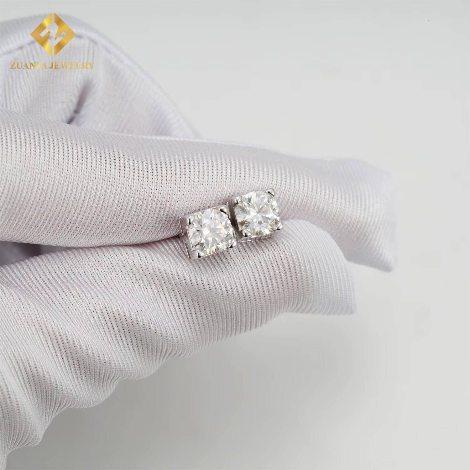 Wholesale Luxury Moissanite Earrings VVS 925 Silver GRA Certified 3mm 4mm 5mm 6.5mm Pass Diamond Tester