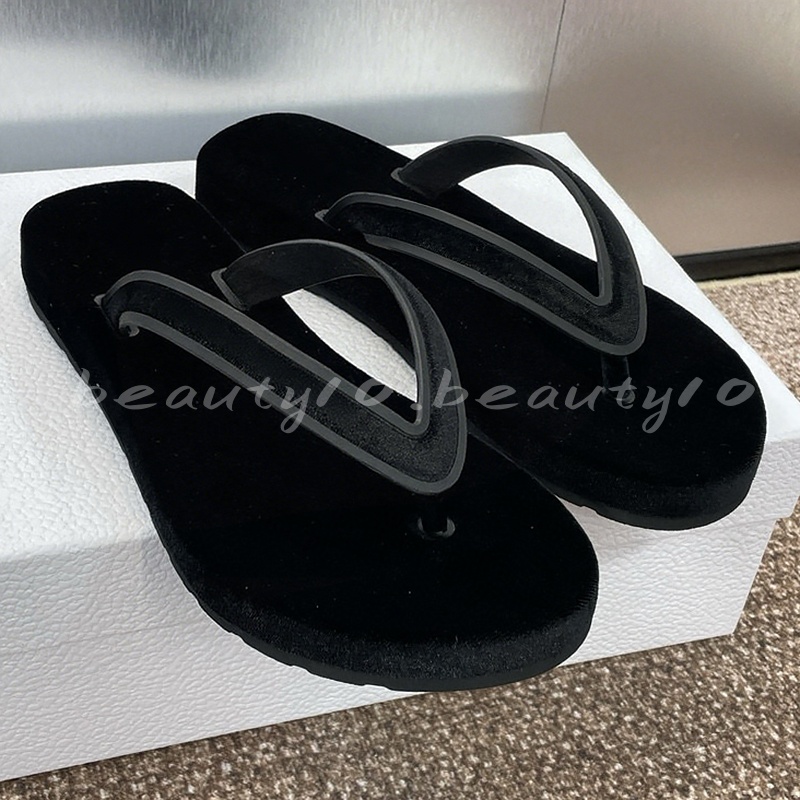 (Order by pic in opt, not by desc) Slipper Designer Slides Women Sandals velvet flip-flops cowhide flip-flops