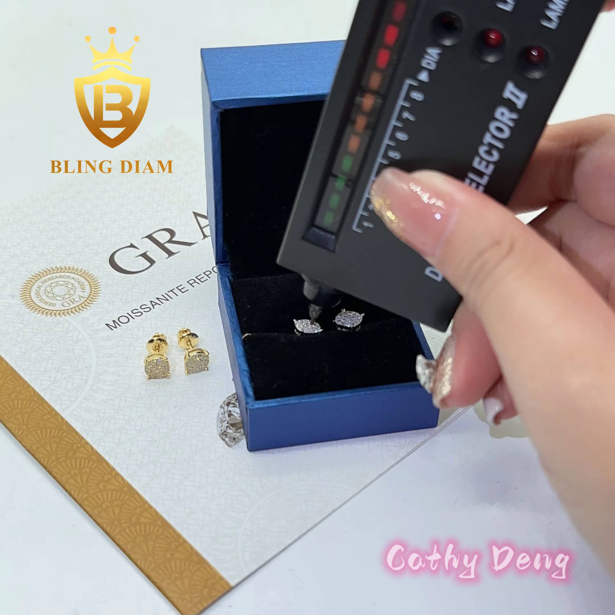 Hip Hop Jewelry Women Earrings Classic Design 925 Silver Moissanite Screw Back Earrings Ice Out Mens Stud Earring