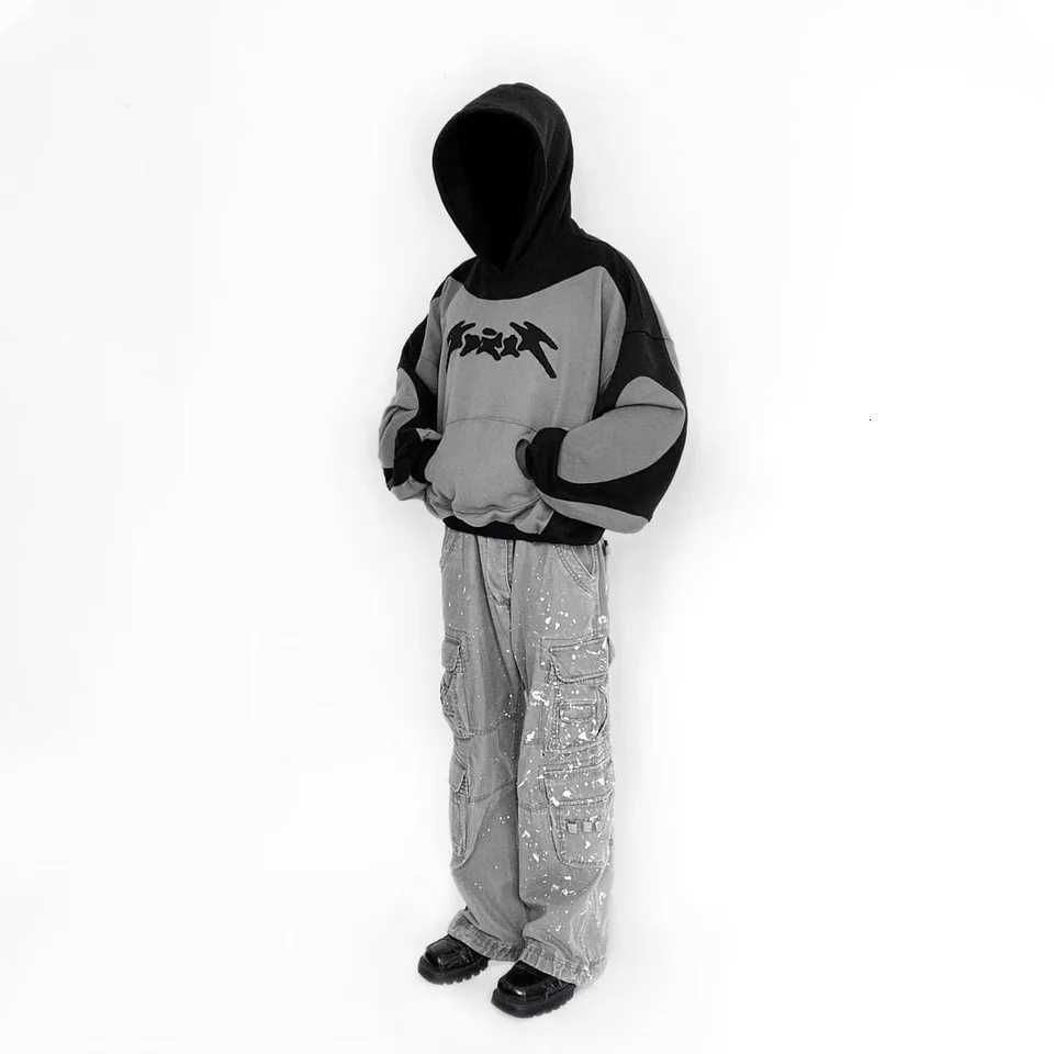 Y2K Retro Zipper Hoodie Harajuku Patchwork Gothic Street Hip Hop Super Dalian Hoodie Mens and Womens Sweatshirt Fashion Casual Y250811