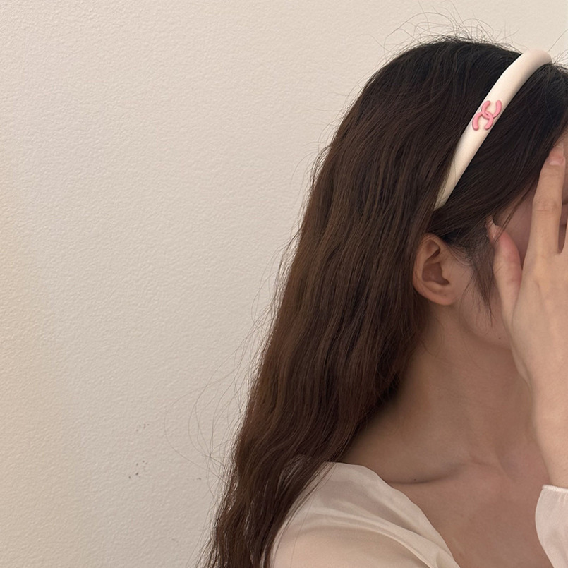 Girly Color~ aron Fresh High Crown Letter Sponge Heightening Contrast Color Headband Clip Hair Accessory