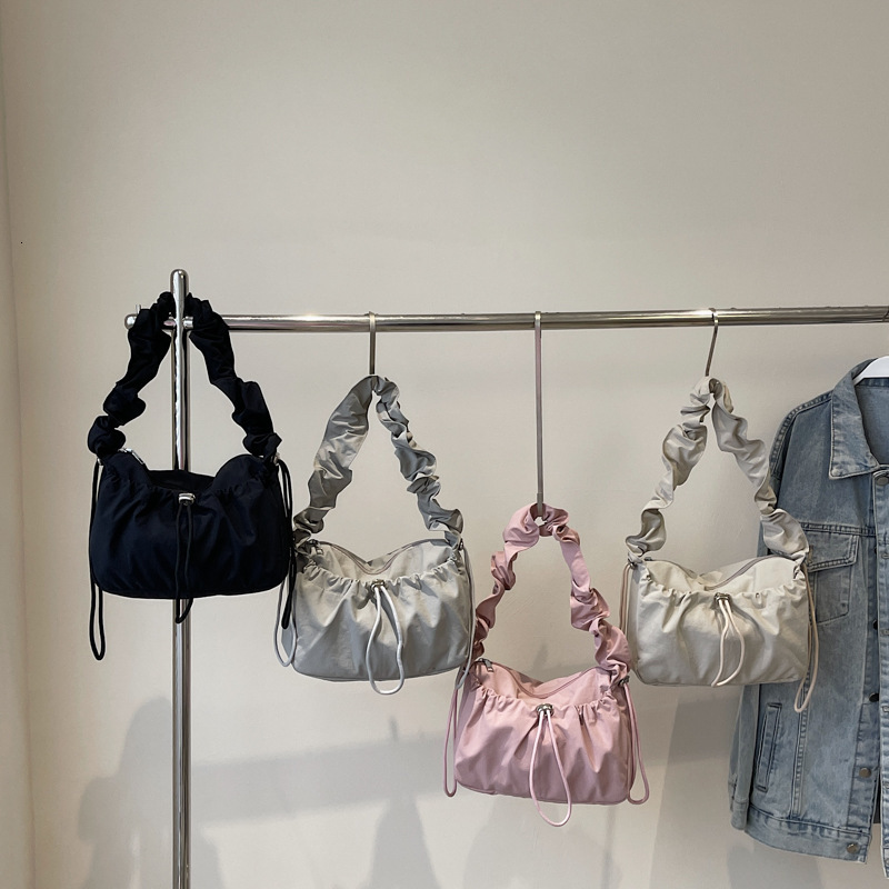 New Trendy Fashion Pleated Women's Shoulder Crossbody Simple Casual Underarm Bag Versatile