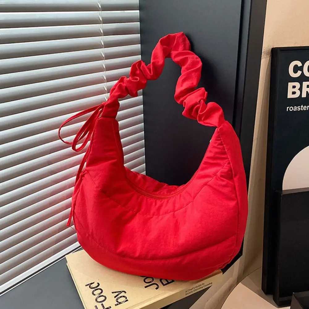 2024 Casual Nylon Pleated Handbag Korean Style Portable INS Shoulder Bag Crossbody Bag Fashion Underarm Bag Outdoor Z250812