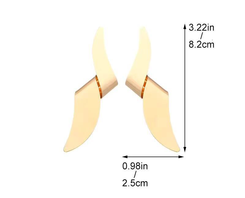 Trendy Vintage Geometric Exaggerated Metal Spiral Pendant Earrings for Women Fashion Jewelry