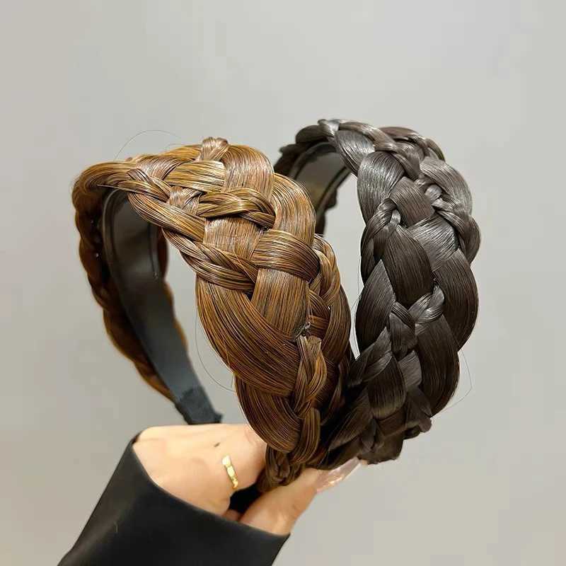 100% Korean Wig Bands Fashion Fishbone Braids Hairbands Girl Fashion Bezel Hoop Fem Wear Hair Accessories X250812
