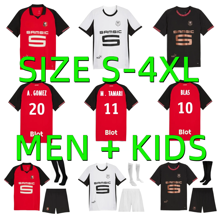 XXXL 4XL 25 26 Stade Rennais soccer jerseys Rennes maillot de foot 2025 2026 KALIMUENDO BLAS A.GOMEZ KALIMUENDO MEITE M.TAMARI OLAIGBE KYOGO football shirt men kids kit