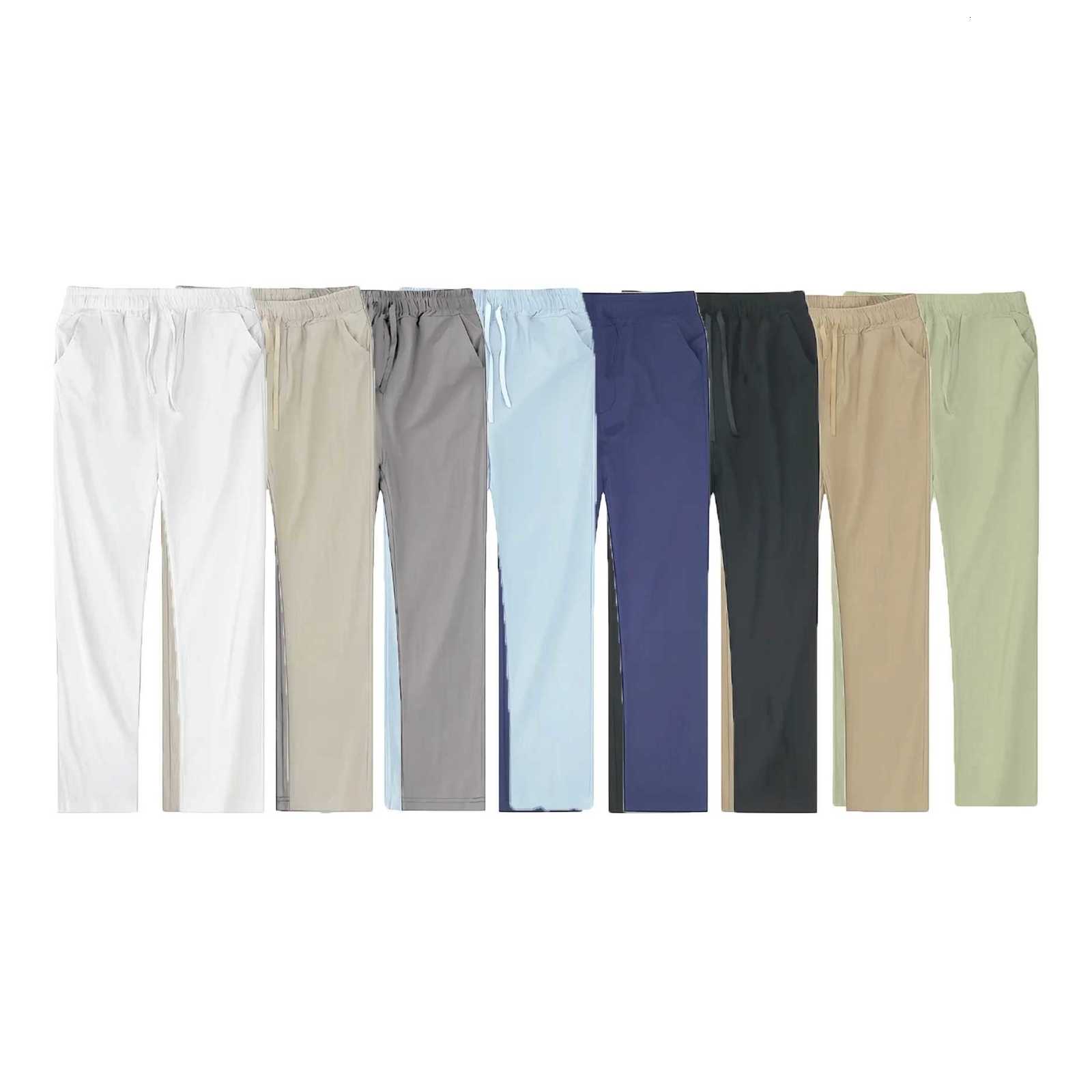 Summer Autumn Mens Cotton Linen Pants Joggers Sweatpants Streetwear Breathable Solid Color Linen Trousers Vacation Loose Pants W250812