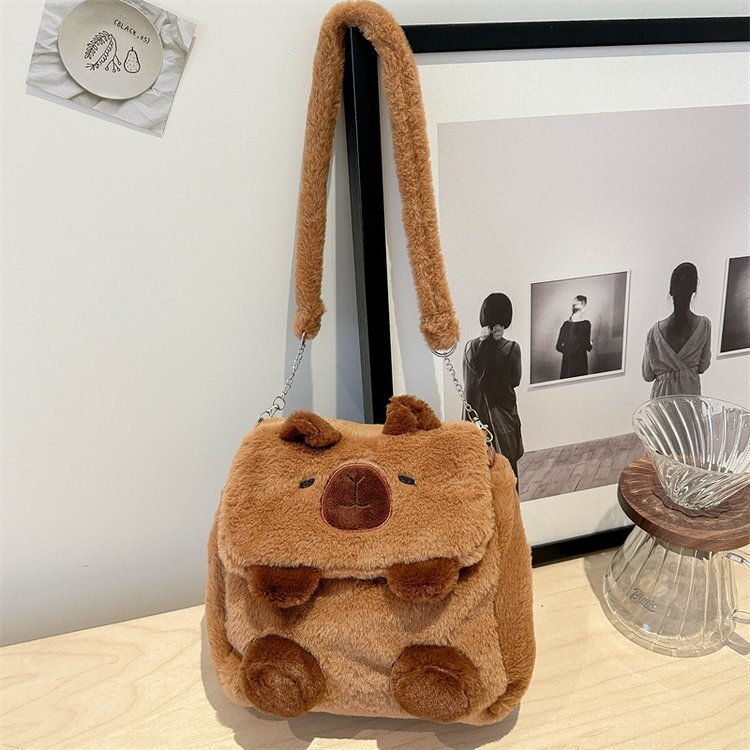 2025 Autumn New Women s Shoulder Bag Cute Plush Bag Large Capacity Cartoon Handbag Cute Doll Shoulder Bag women s Autumn bag New Designer Bag Women s 