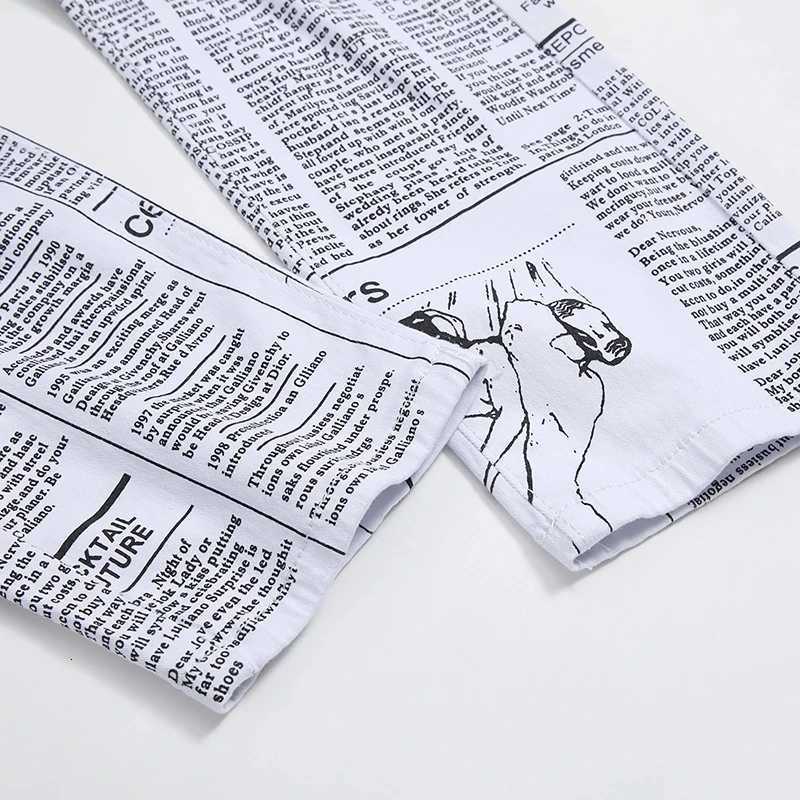 New Men Jeans Slim Fit Biker White Jeans Trousers Skinny Jeans Punk Letter Printing Denim Pants Plus Size 42 X250812