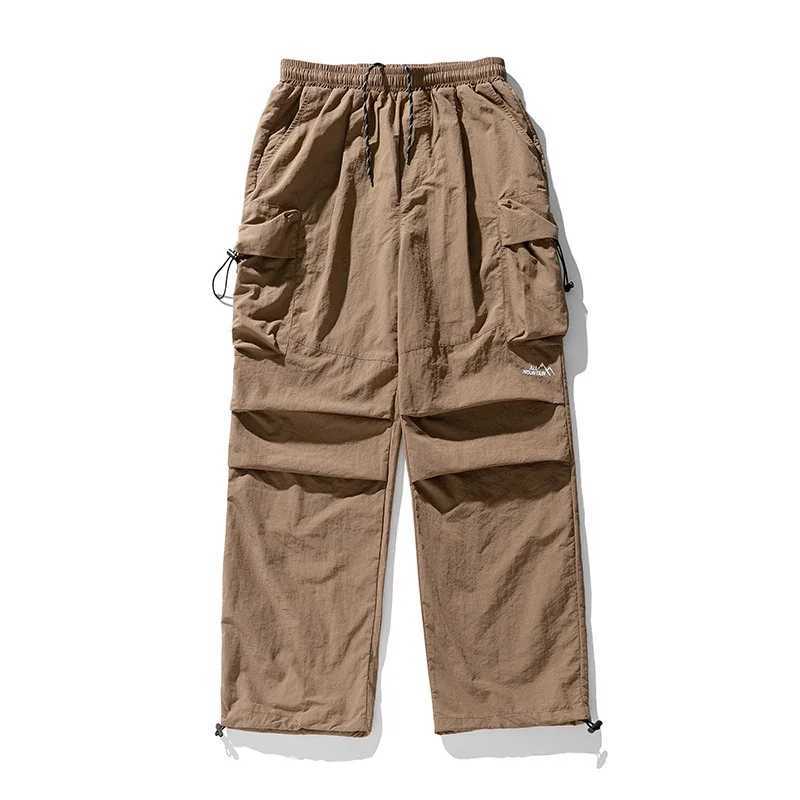 2025 Autumn Cargo Pants Men Baggy Waterproof Mid Rise Drawstring Men Parachute Pants Techwear Tourism Men Pants X250812