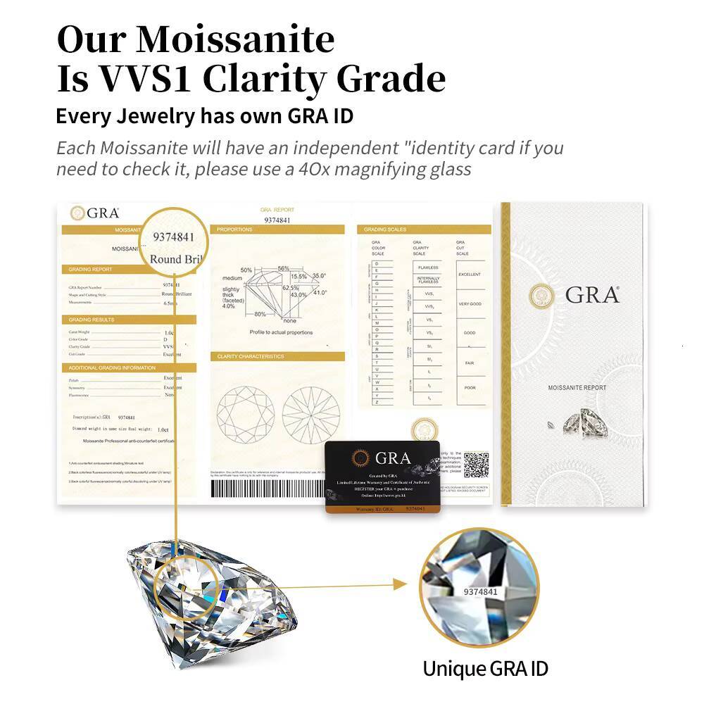 Hot Selling 925 Silver 0.5ct 1ct 2ct Moissanite Earrings 6 Claw Gold Plated Magnetic Solitaire Diamond Stud Earrings