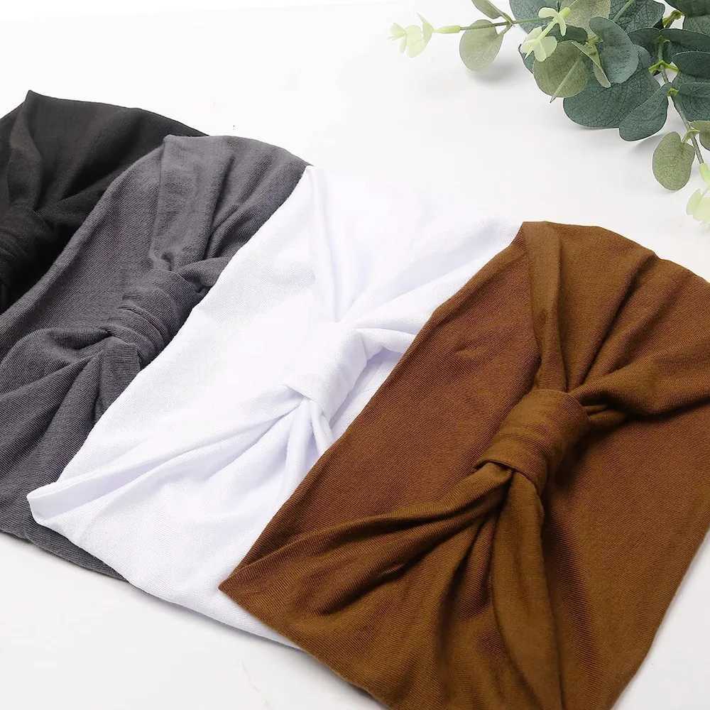 2023 Wide Headbands for Women Stylish Head Wraps Boho Hairbands Sport Yoga Turban Cotton Non-Slip Bandana Hair Accessories XJ250812