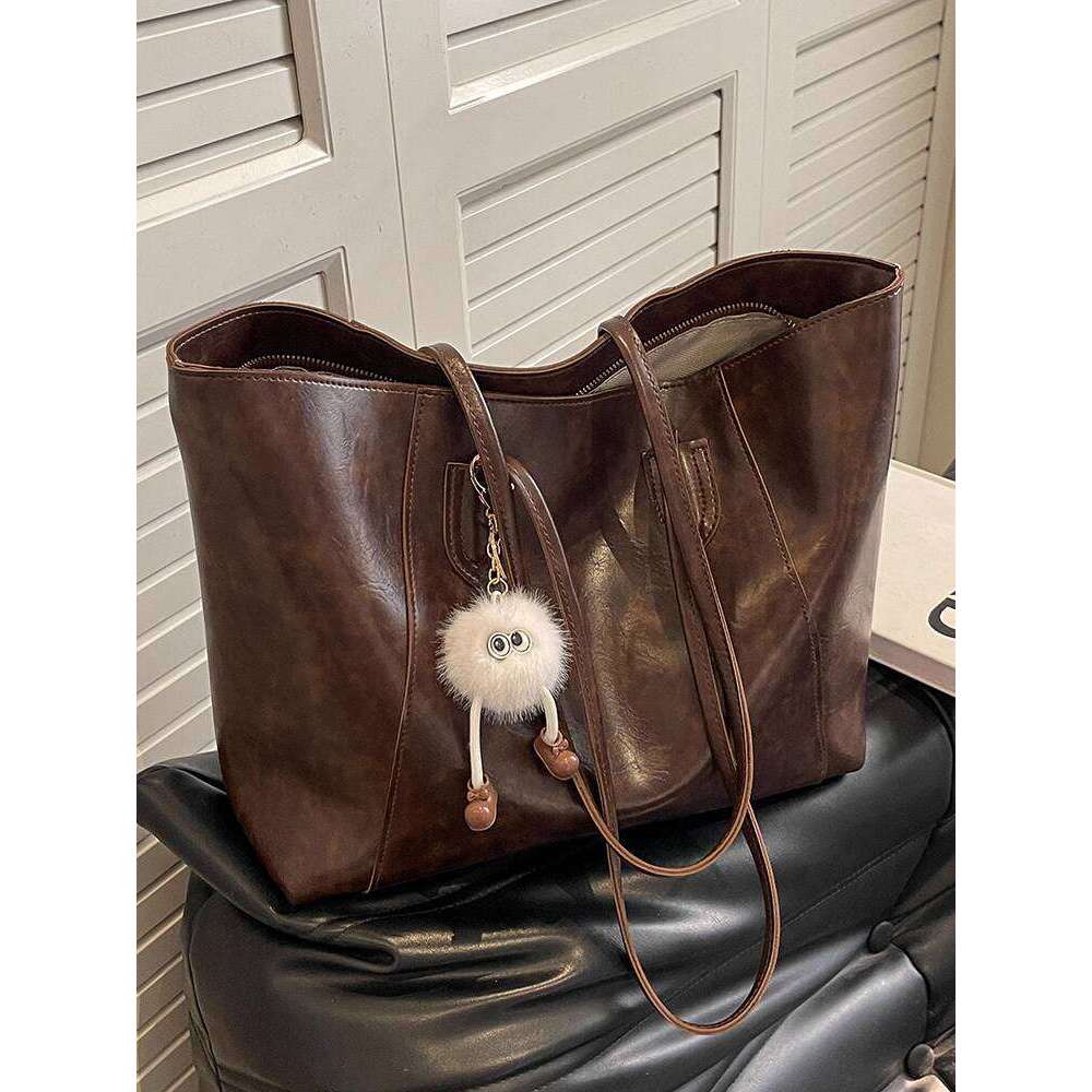 toteBag Shoulder bag ROSE NOIRE Women S Large Capacity New Spring Summer High End Brown College Student Commuter Tote Bag