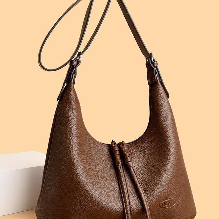 Fashion Casual Soft Leather Tote for Women 2025 New Trendy Shoulder Korean Style Chic Commuter Underarm Bag