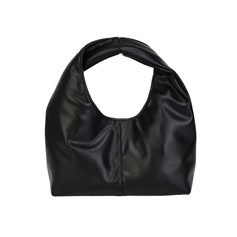 Spring New Soft Leather Dumpling Simple Handbag Fashion Patchwork Underarm Shoulder Bag for Women