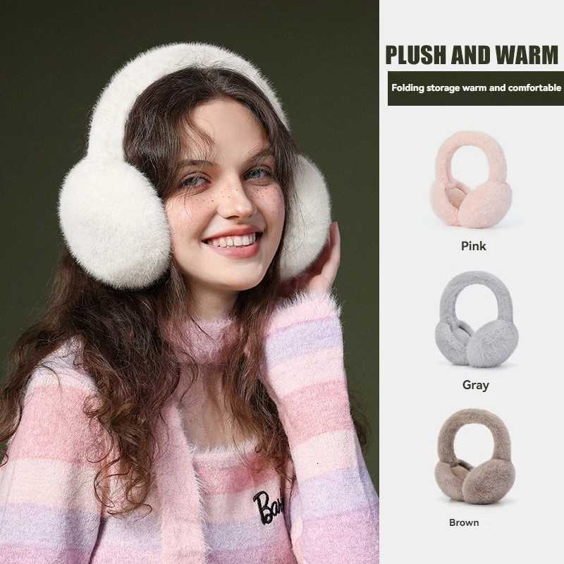 Winter New Rabbit Fur Warm Ear Muffs for Women Anti-Freezing Ear Protectors Windproof and Warm Christmas Gifts XJ250812