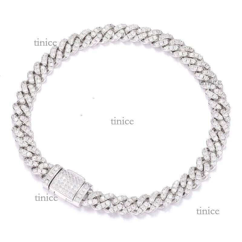Designer Chain bracelet for women men White Gold Sterling Moissanite Cuban Link pendant Iced Out Shining Jewelry