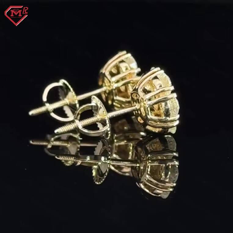 Fine Jewelry Flower Cluster Stud Earing VVS Moissanite Diamond 925 Silver Screw Back Moissanite Earring
