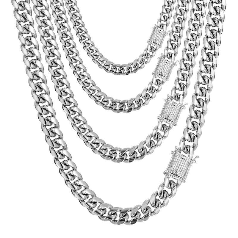 Hip Hop 925 Sterling Silver LINK Chain Necklace VVS Moissanite Necklace Iced Out Miami Cuban Mens Double Sided LINK Chain