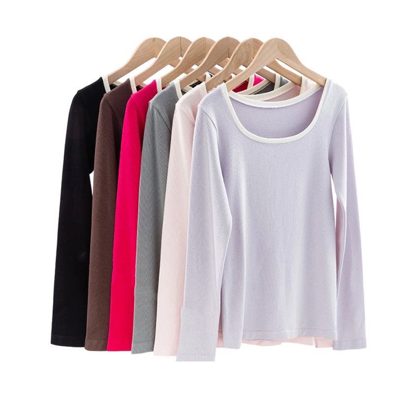 Yoga tights women's generous collar French thin style heating body slim clothes and pants set base set on daily be gift for mom and girlfriend.