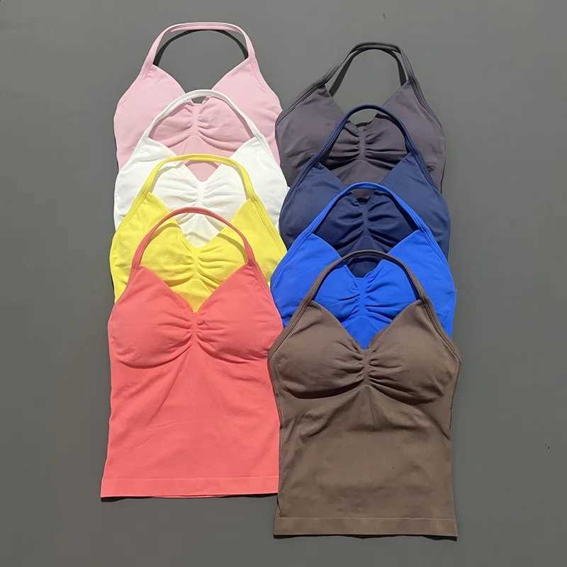 Longline Strappy Top Women Sports Bra Sleeveless Workout Crop Top Stretchy Fitness Activewear Breathable Vest Gym Tops Z250812